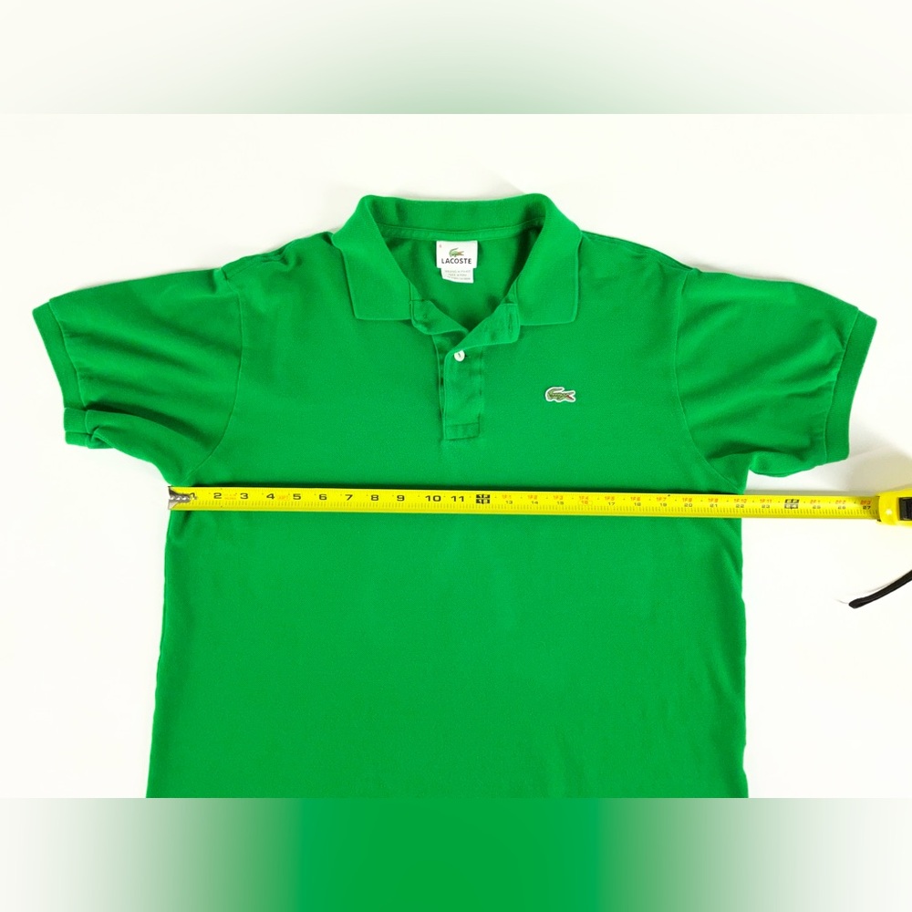 Lacoste Men's Green Cotton Polo Shirt Size 6 / XL Short Sleeve Classic Preppy - Picture 4 of 10
